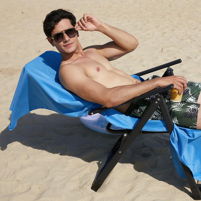 Rainleaf منشفة راينليف ميكروفايبر مثالية للسفر والصالة الرياضية والتخييم. تجف بسرعة - فائقة الامتصاص - مضغوطة للغاية - خفيفة الوزن. مناسبة للرحلات، الشاطئ، الاستحمام، الرحلات، المسبح. - Image 5